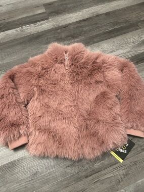 art class Dusty Rose Faux Fur Jacket